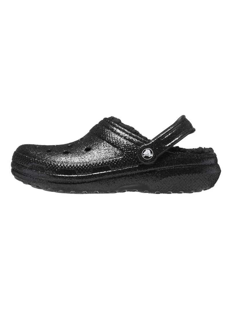 Sabot à Enfiler Crocs Classic Glitter Lined Clog Noir