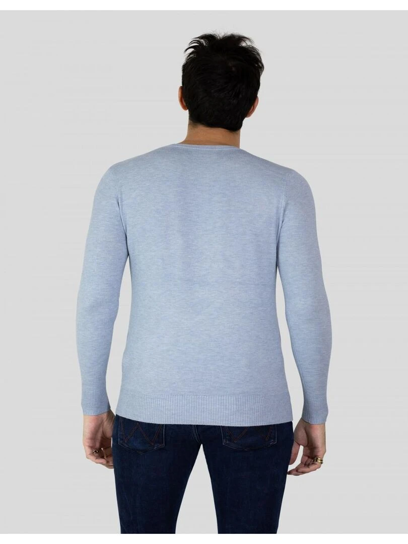 Pull manches longues col rond Kebello   Bleu ciel