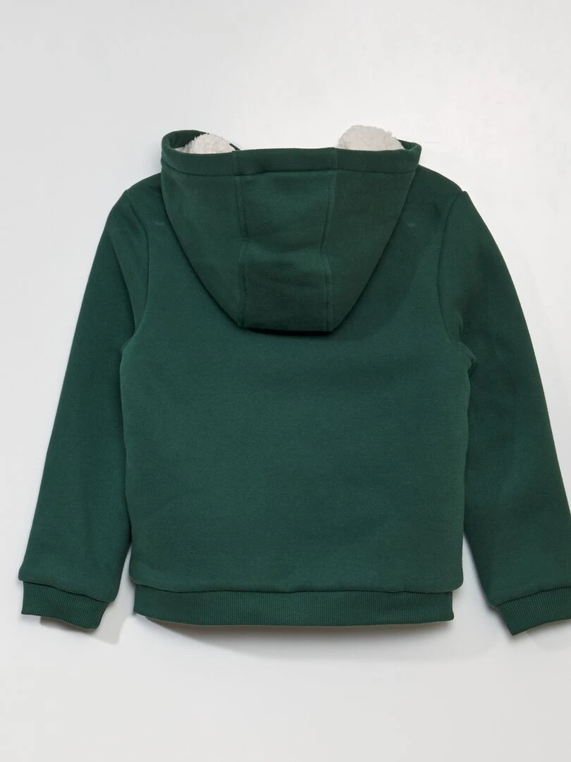 Sweat zippée avec capuche Vert