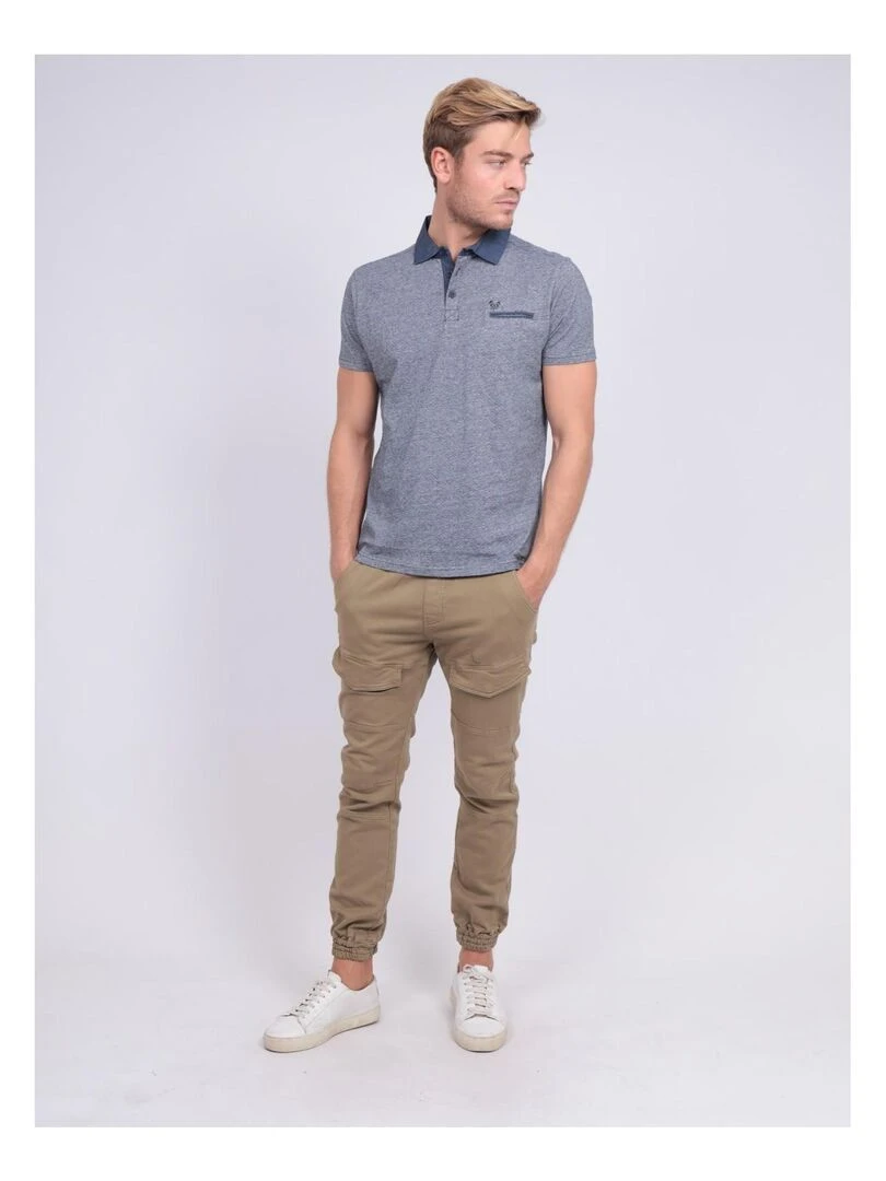 Polo pur coton PUGO   Bleu marine