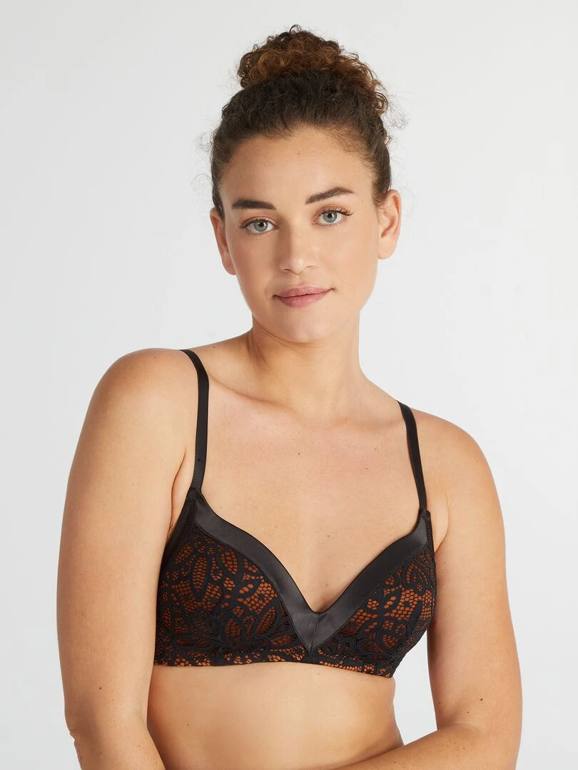 Soutien gorge paddé en dentelle 'Envie de Lingerie'   Noir
