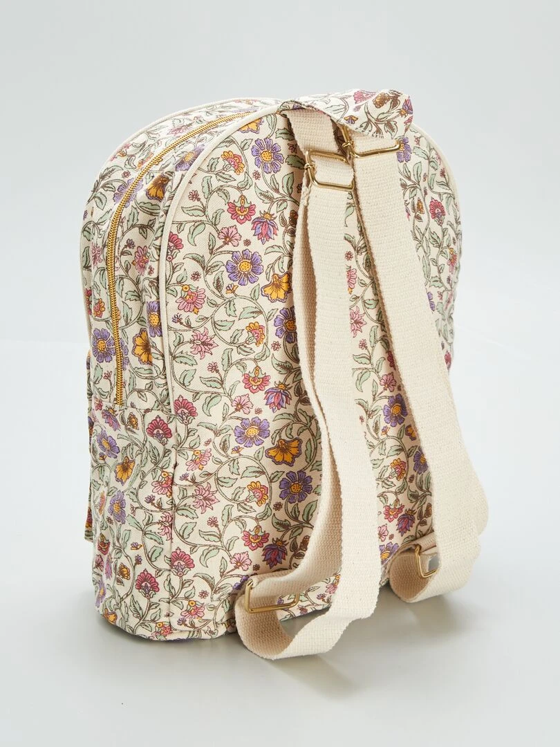 Sac à dos en toile imprimée ROSE