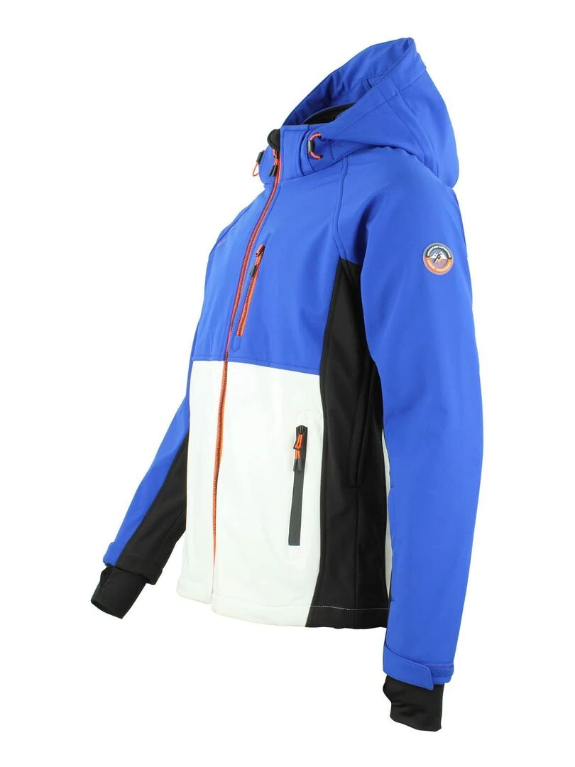 Blouson softshell homme CAMETIS   PEAK MOUNTAIN   Bleu Blanc