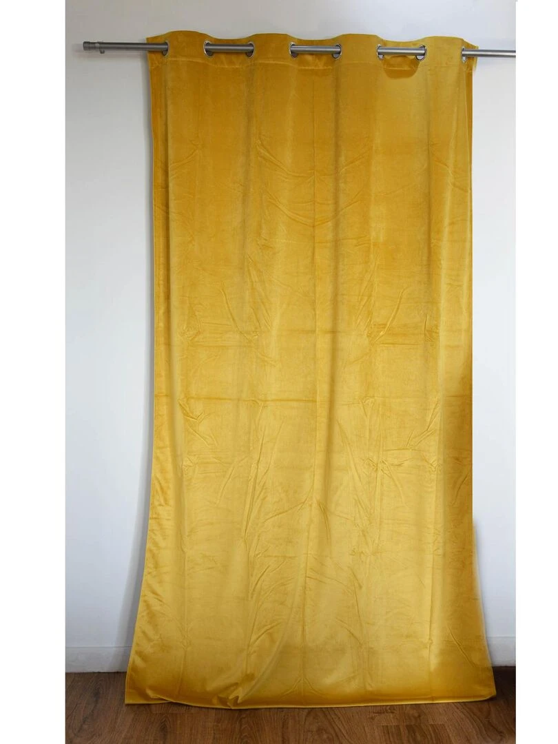 Rideau en velours occultant Jaune