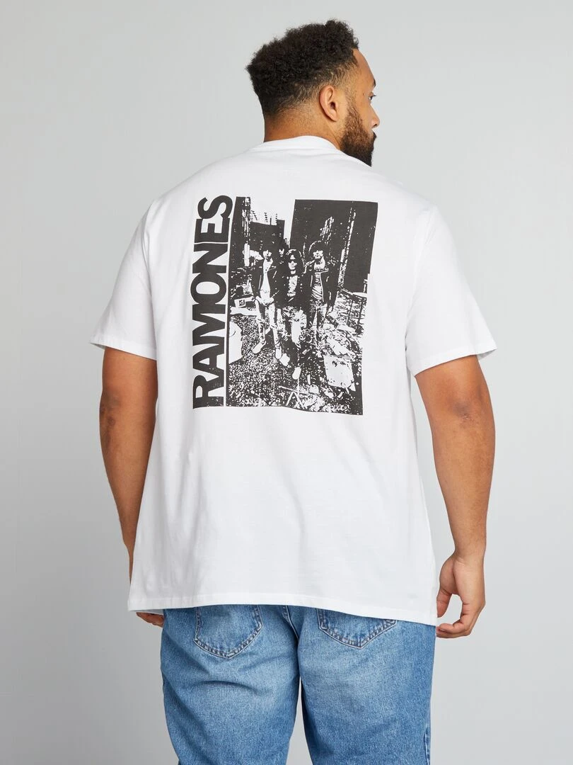 T shirt imprimé 'Ramones'   blanc