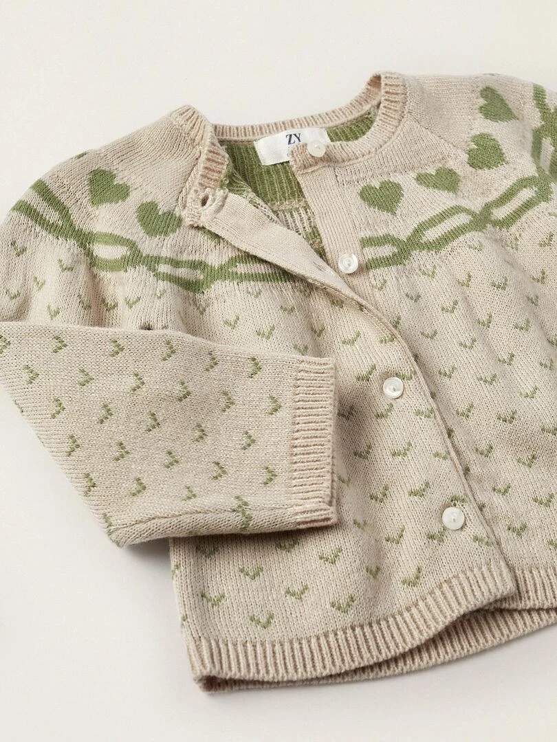 Gilet en Maille pour Nouveau Né   BALMORAL'S AFTERNOONS   Gris clair