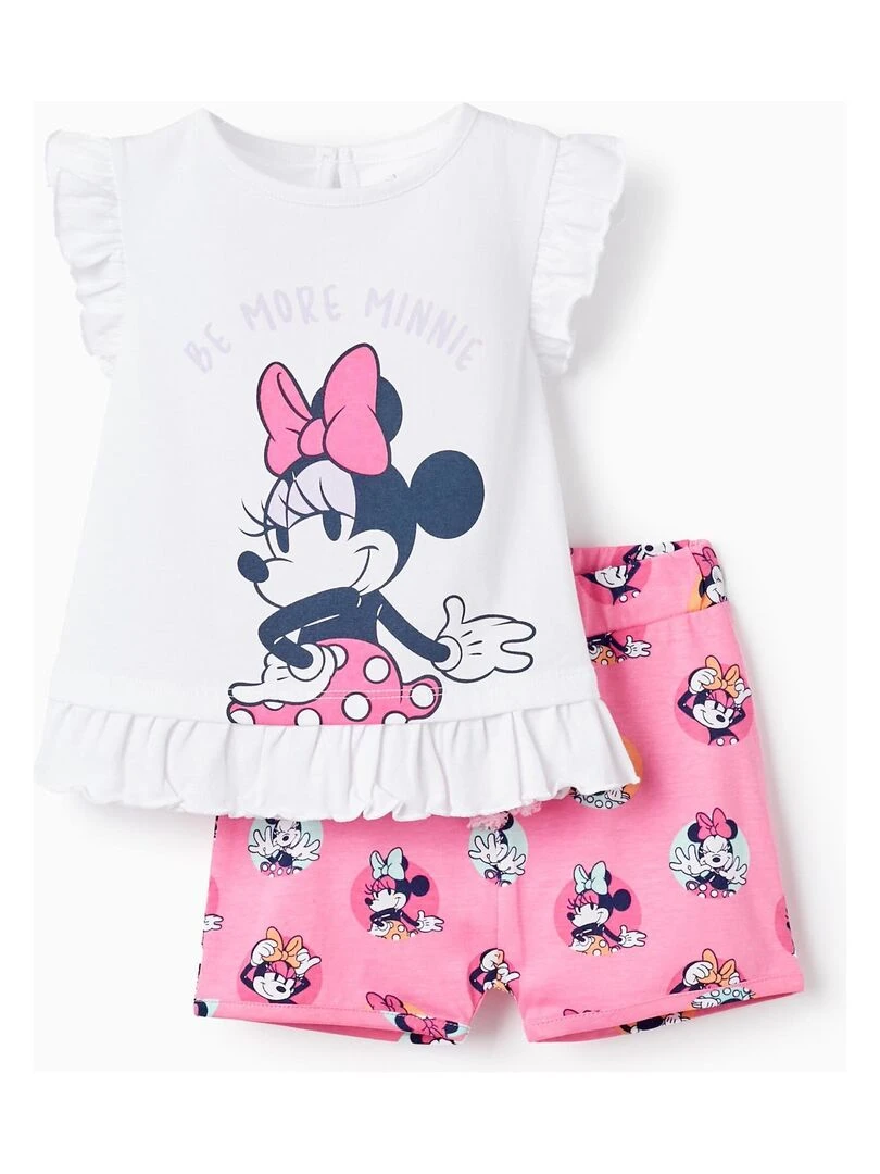 T shirt avec Volants + Short pour Bébé Fille 'Minnie Mouse' MINNIE Rose