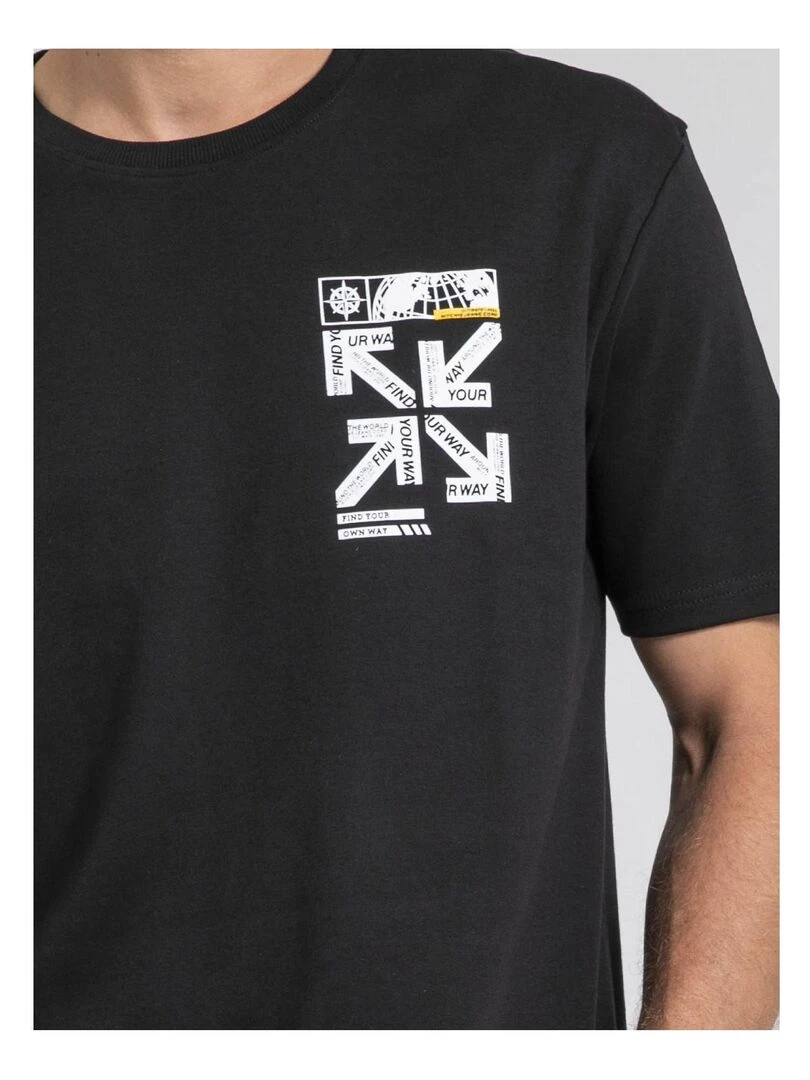 T shirt col rond oversize pur coton JOEDEN   Noir