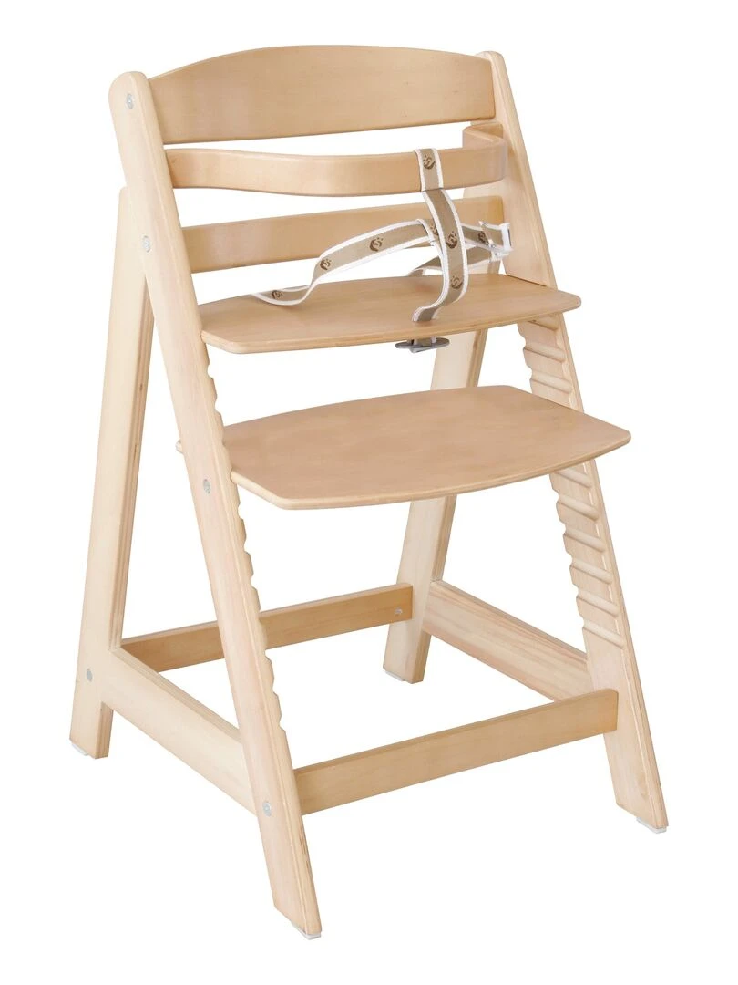 ROBA Chaise Haute Évolutive "Sit Up III" + Coussin "Little Stars" Naturel/Gris Beige
