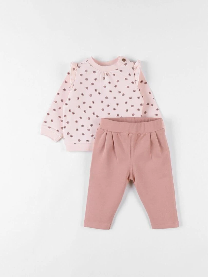 Set sweat + jogging spéculoos/rose clair Noukie's Rose