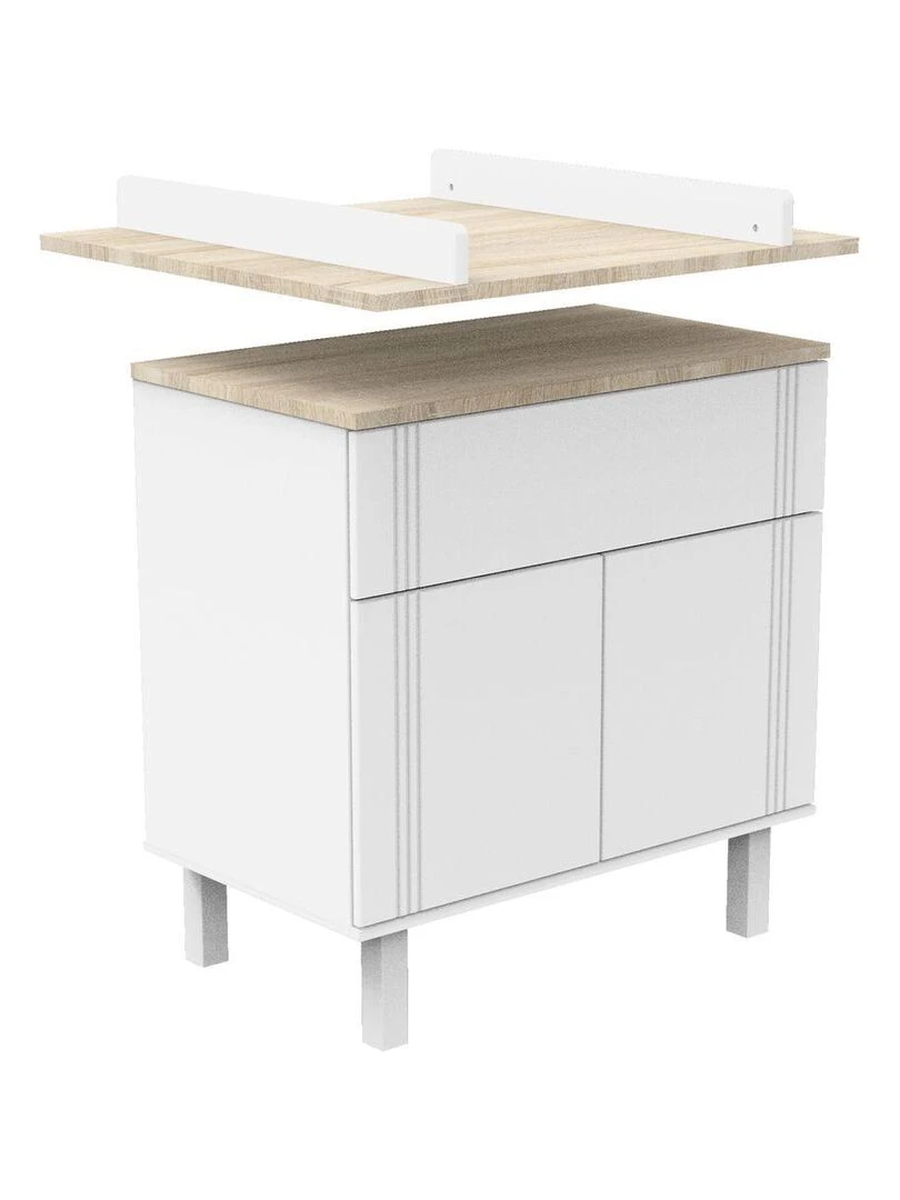 Dispositif à langer pour commode SAUTHON Blanc Marron