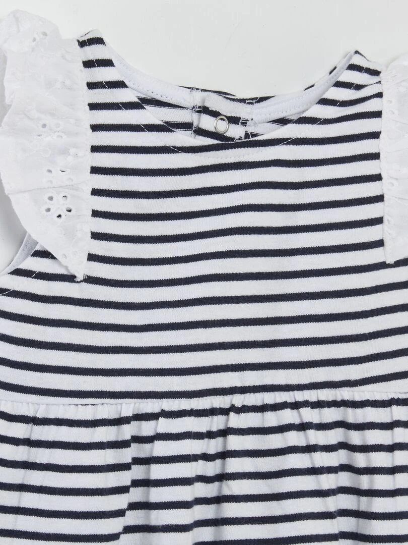 Body sans manches avec broderies anglaises   Blanc