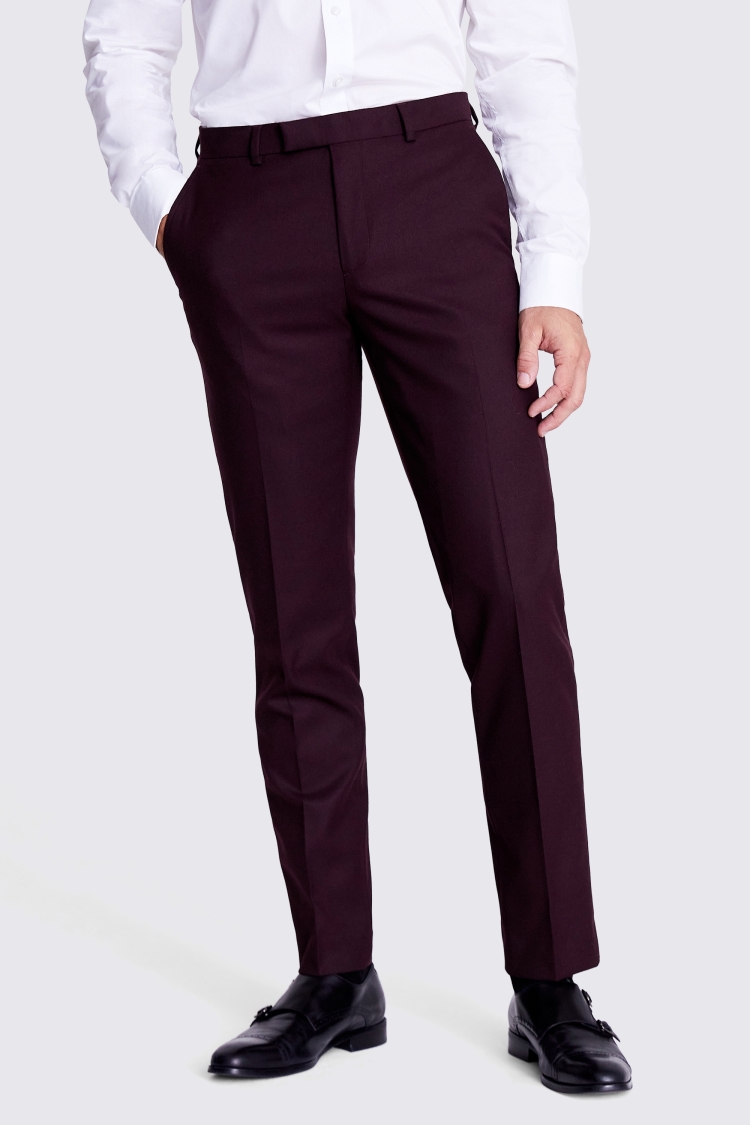 Tailored Fit Claret Flannel Trousers Buy Online at Moss