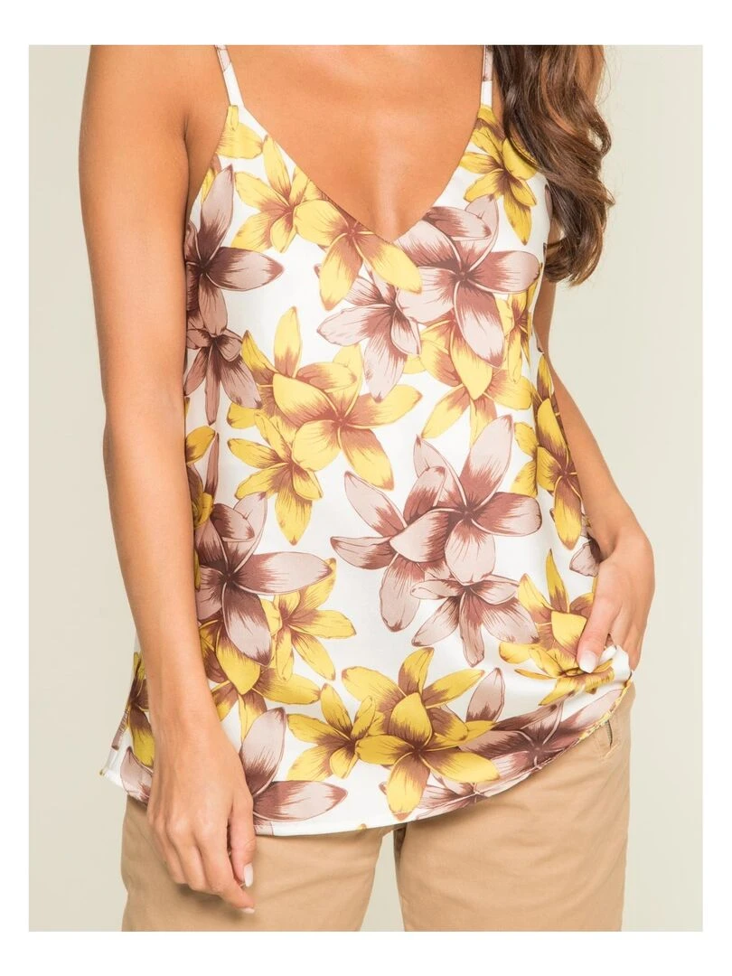 Caraco fluide motifs FLORETE   Ecru