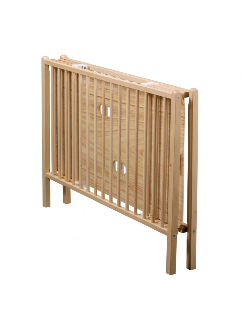 Combelle   Parc Bébé Carré Pliant Gaby   Bois Naturel Vernis  92x98x67cm   Marron