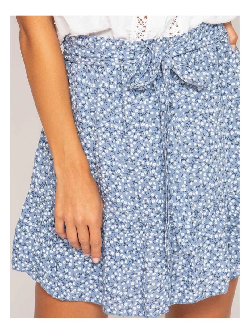 Jupe short motifs XYMESS   Bleu
