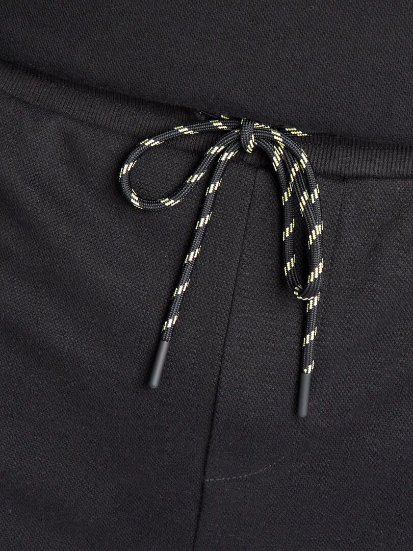 Pantalon jogging maille piquée   noir