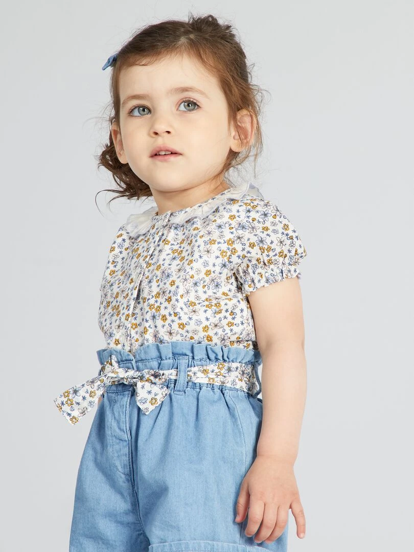 Blouse voile de coton et col claudine Liberty