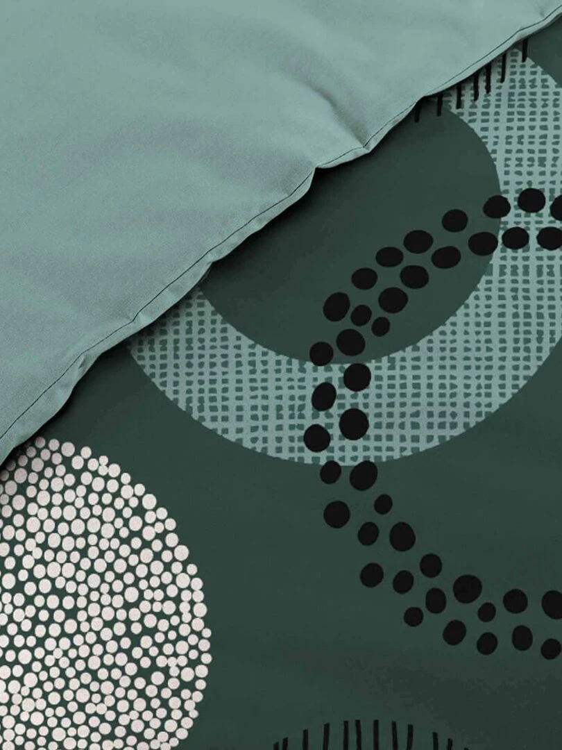Housse de couette 240x220 Lunabella + 2 taies coton 42 fils   Vert