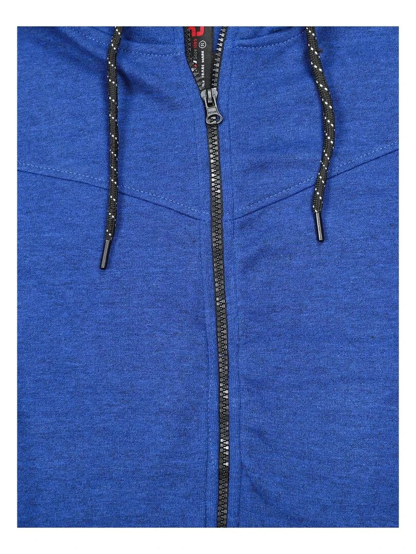 Sweat zippé capuche WEWAK J Bleu roi