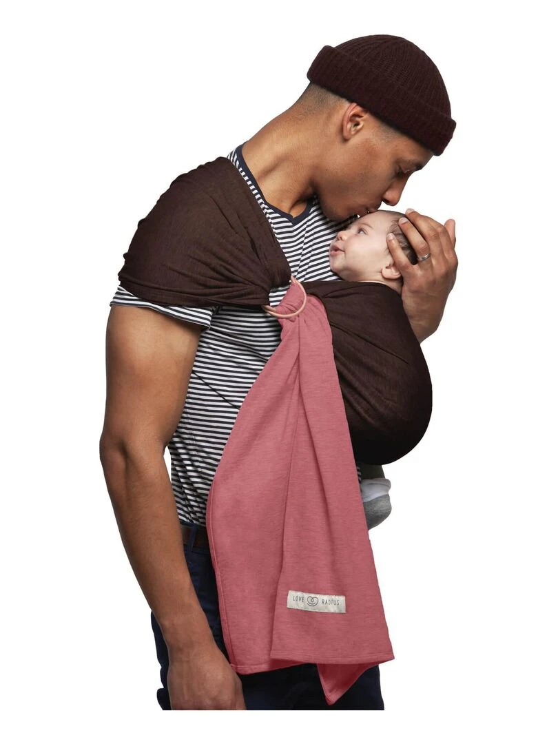 Sling La Petite Echarpe Sans Nœud Rosé Pecan Anneaux Or Rose (réversible) Rose