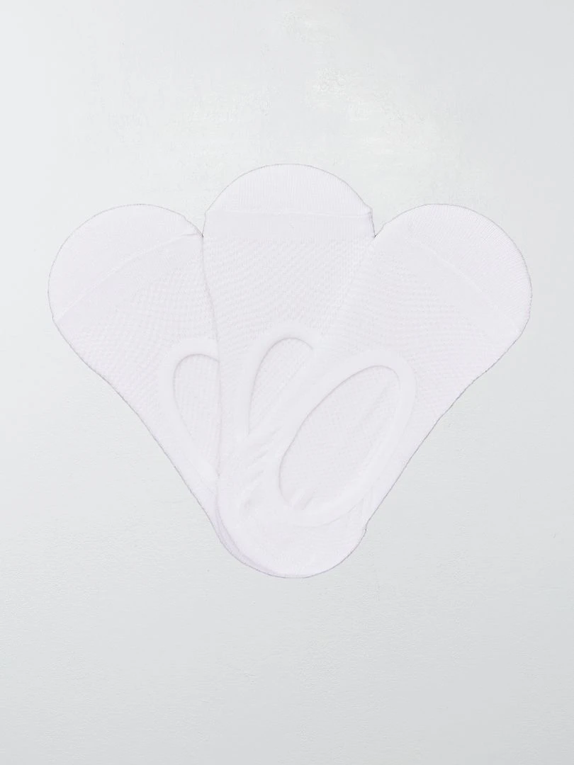 Lot de 3 paires de chaussettes invisibles blanc