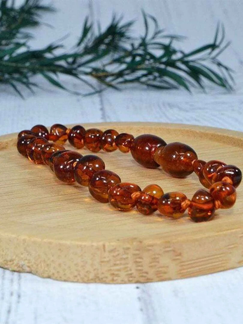 Bracelet Bébé Ambre  Cognac   Marron