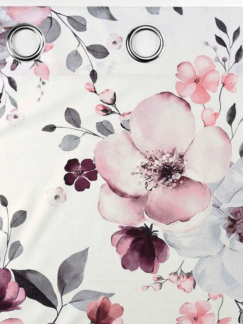 Rideau en velours fleuri   Blanc