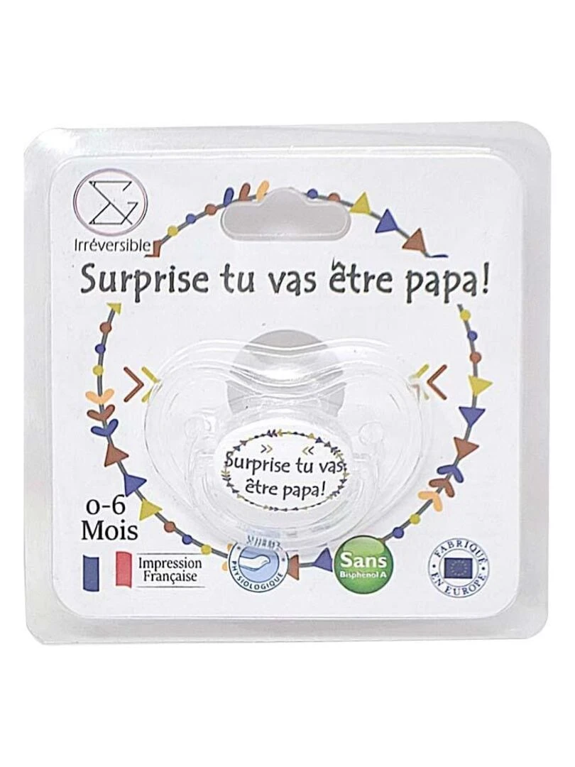 Sucette " Surprise tu vas être papa "   Blanc
