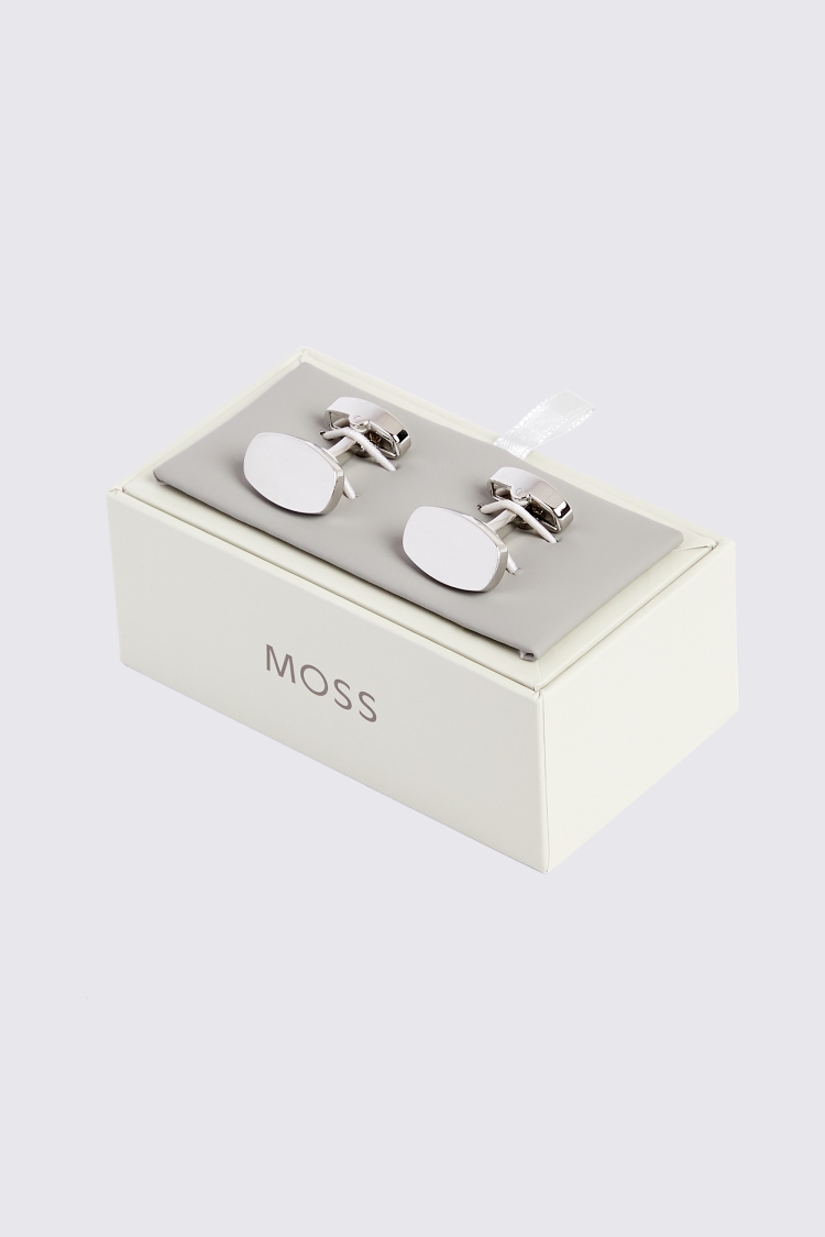 Silver Brushed Cufflinks Buy Online at Moss