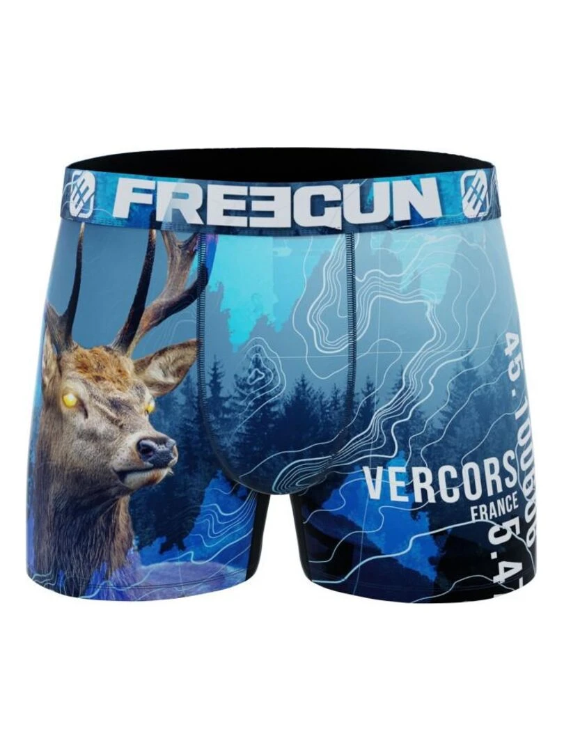 Lot de 3 boxers garçon en polyester recyclé Animail Savage Freegun   Bleu