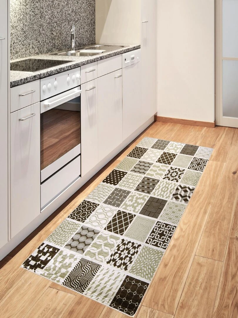 Tapis Carreaux de ciment Marron Marron