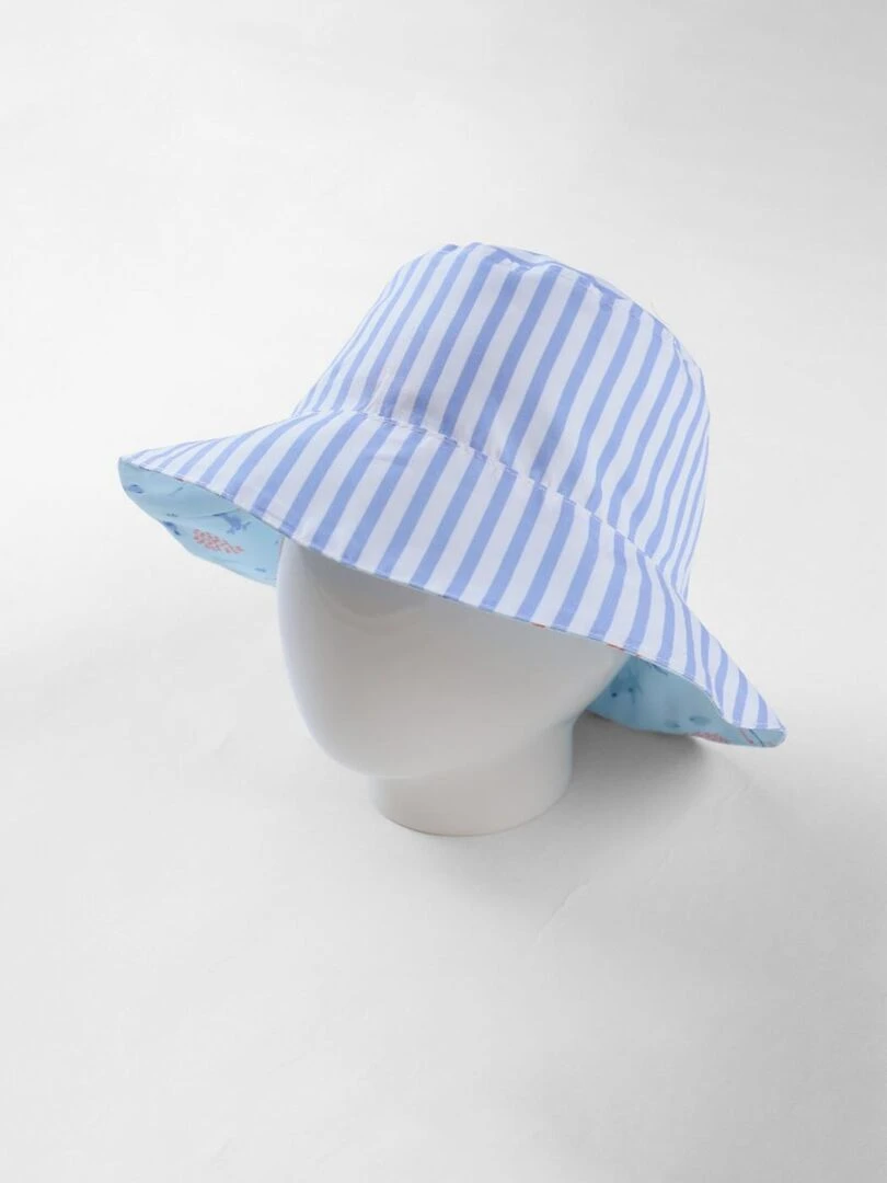 Chapeau réversible à imprimés animalier    Archimède   Bleu