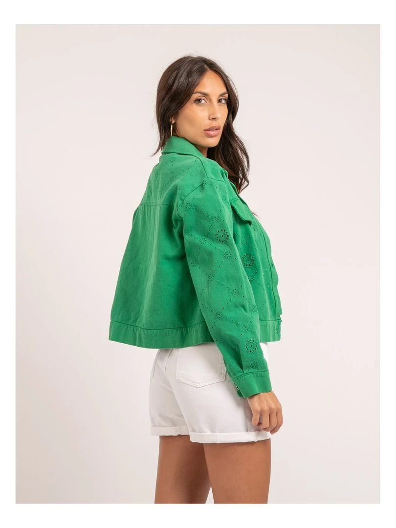 Veste broderies anglaises UKRINE Vert