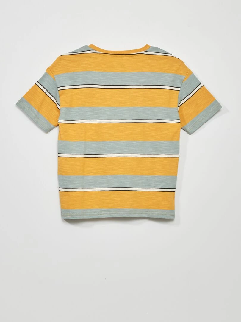T shirt rayé manches courtes   Jaune