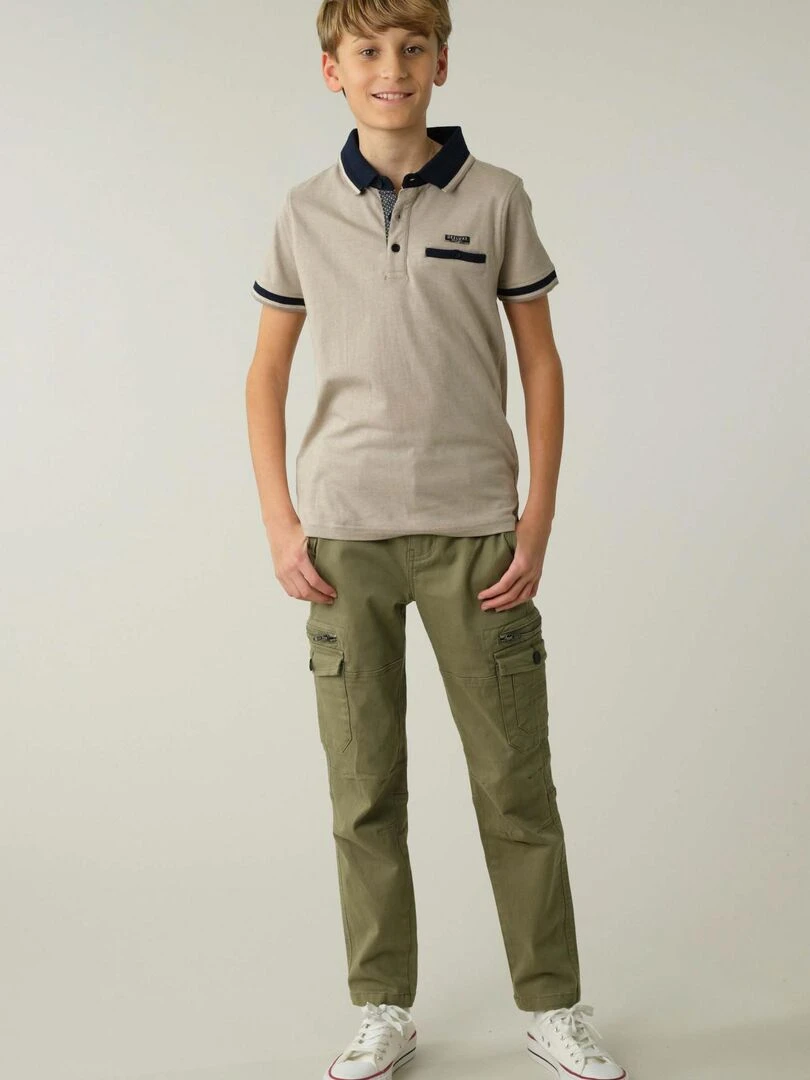 Polo en coton pour garçon 'Deeluxe' Vert foncé