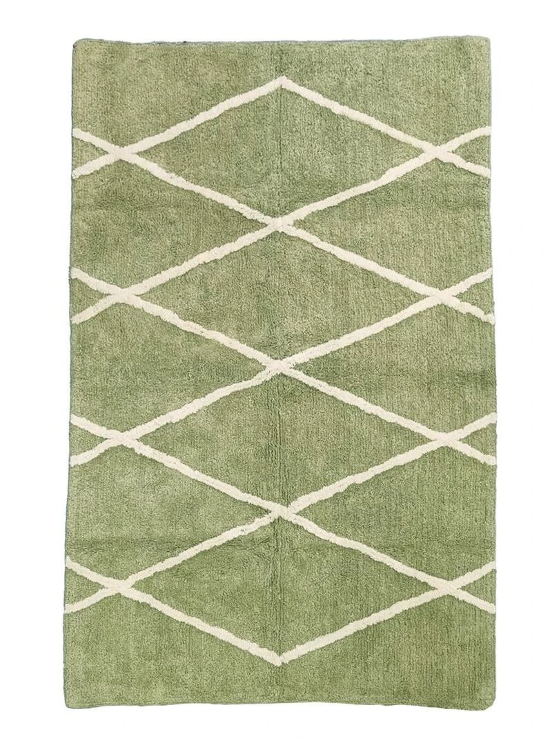 Future Home Tapis style berbère tufté en coton kaki Vert kaki