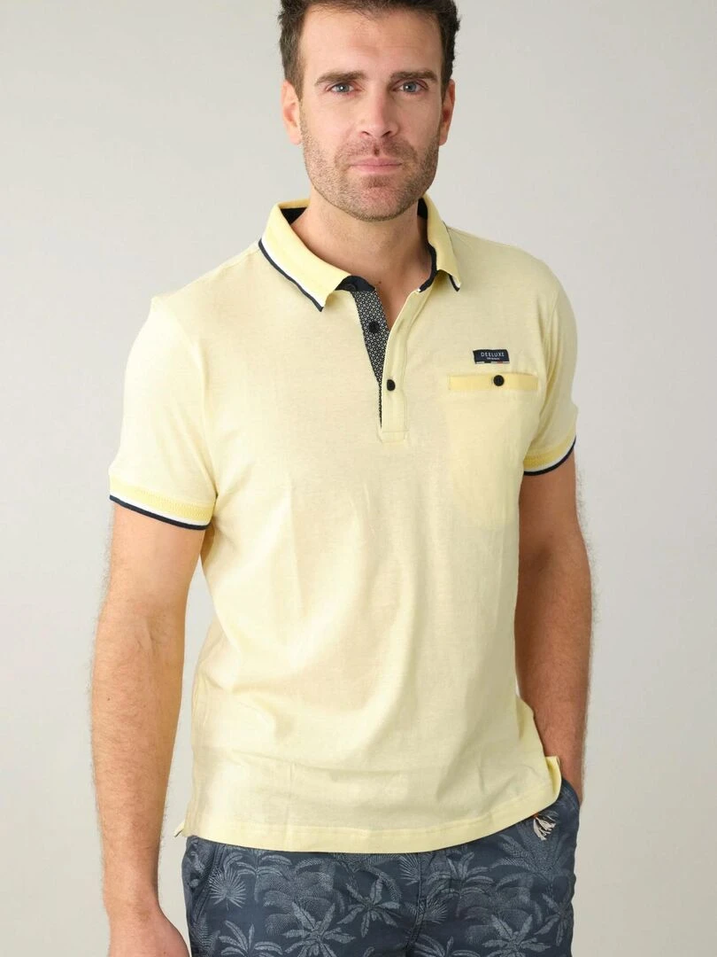 Polo en jersey pour homme 'Deeluxe' Jaune clair