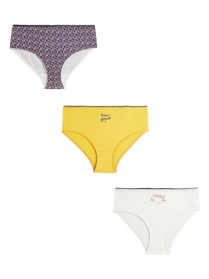 Lot de 3 culottes fille Rythme Multicolore