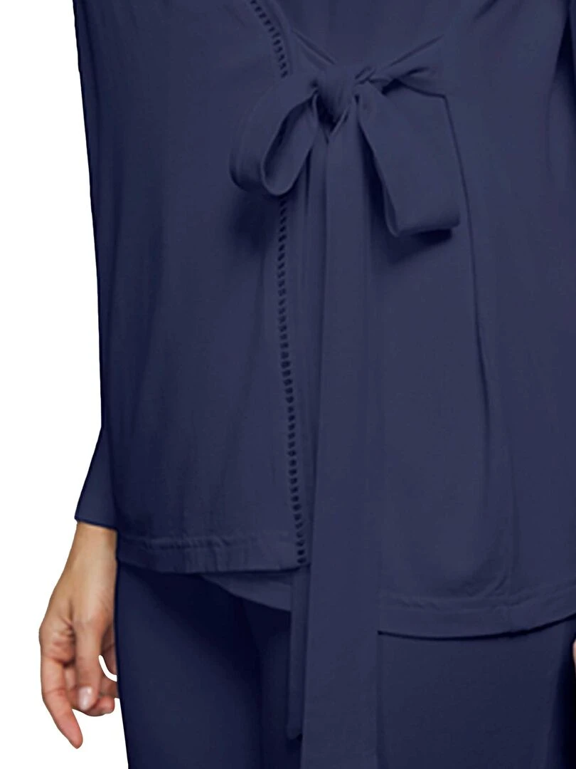 Tenue de détente et intérieur pyjama pantalon cache coeur Vainica   Bleu marine