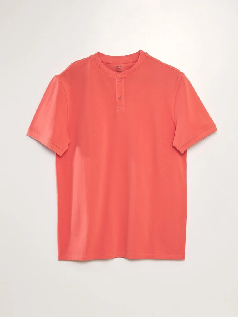 Polo en piqué de coton uni Orange foncé