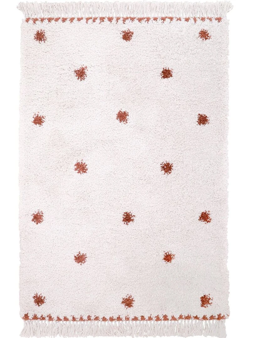 Tapis Rectangulaire Pois Terracotta Wooly (100 X 150 Cm) Ecru