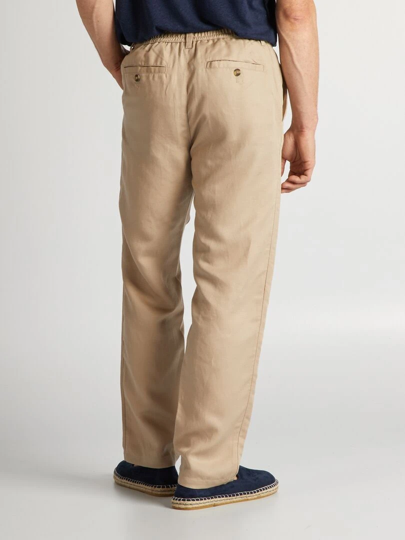 Pantalon chino en lin   beige