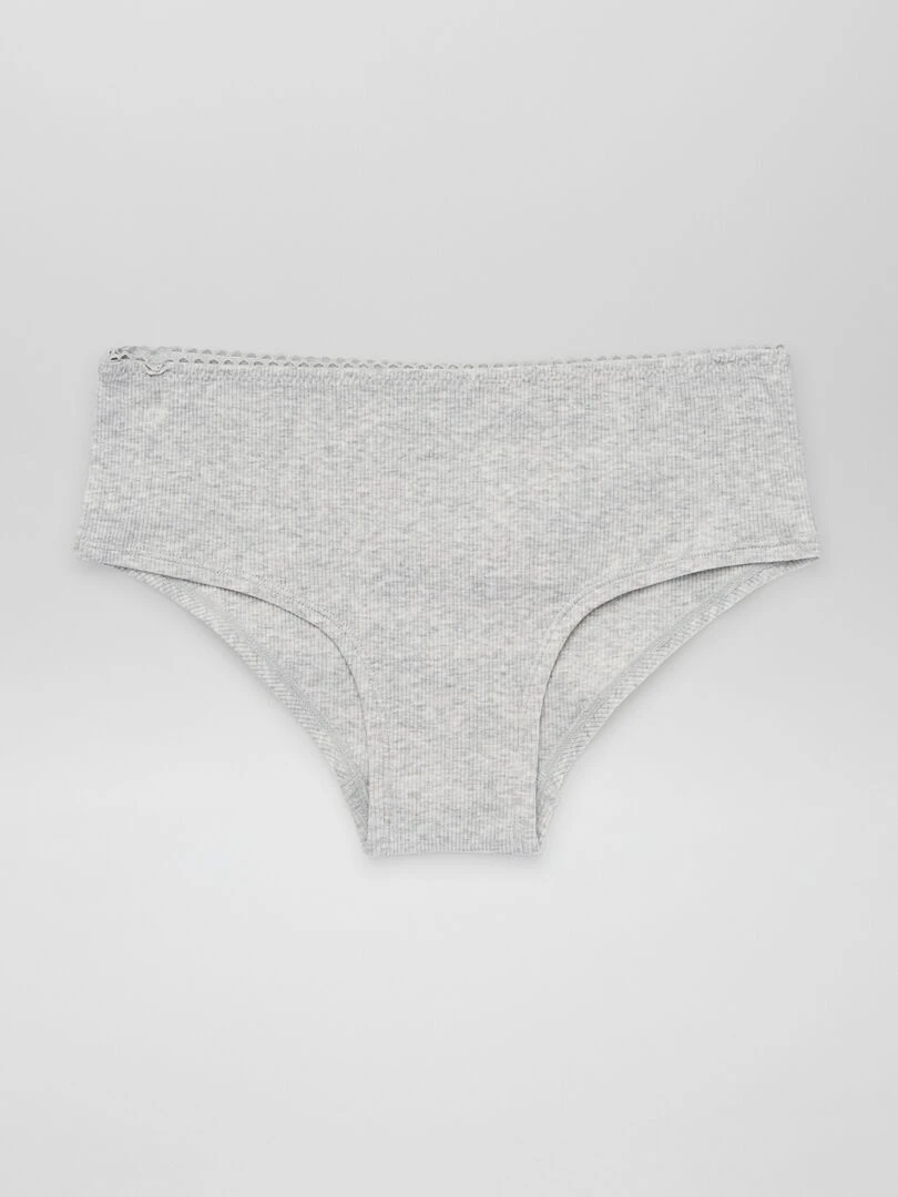 Lot de 2 shorties en maille Blanc/gris