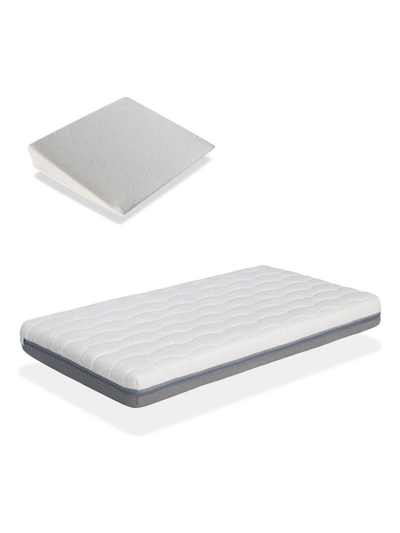 Pack Matelas bebe BABY BORN H11 cm + plan incliné 15º Blanc Gris