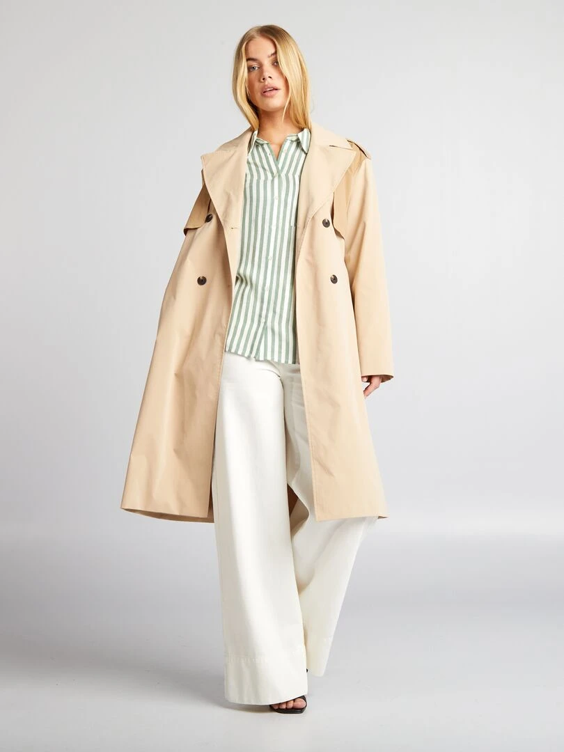 Trench long fluide Beige
