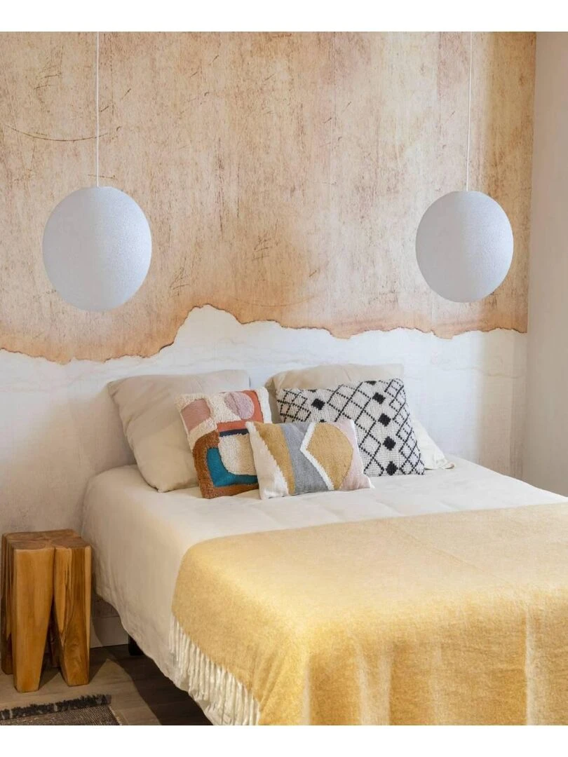 Suspension simple globe 38 cm   Blanc