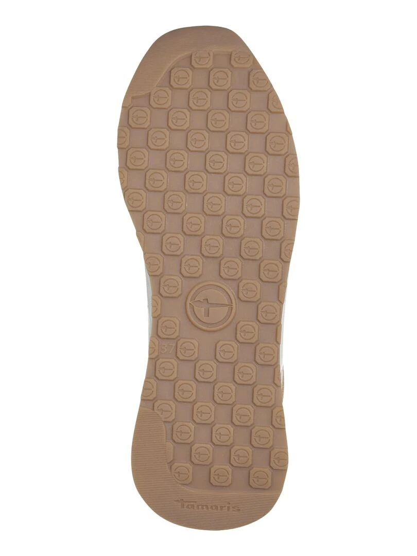 Basket Cuir Plate Tamaris   Blanc