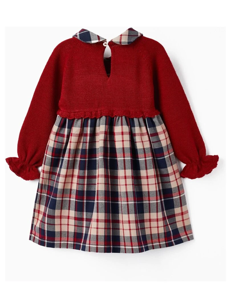 Robe Combinée pour Bébé Fille 'B&S' manches longues  NOËL   Rouge foncé