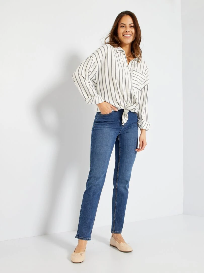 Jean regular taille haute   L30   Stone